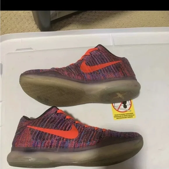 NIKE KOBE X 10 ELITE LOW FLYKNIT Purple Red "MULTI COLOR" SZ 8.5 [802817-003] ID